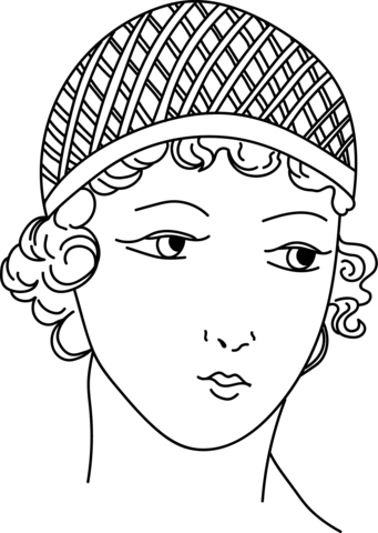 Greco Roman Woman With Gold Net Over Her Hair Coloring Page